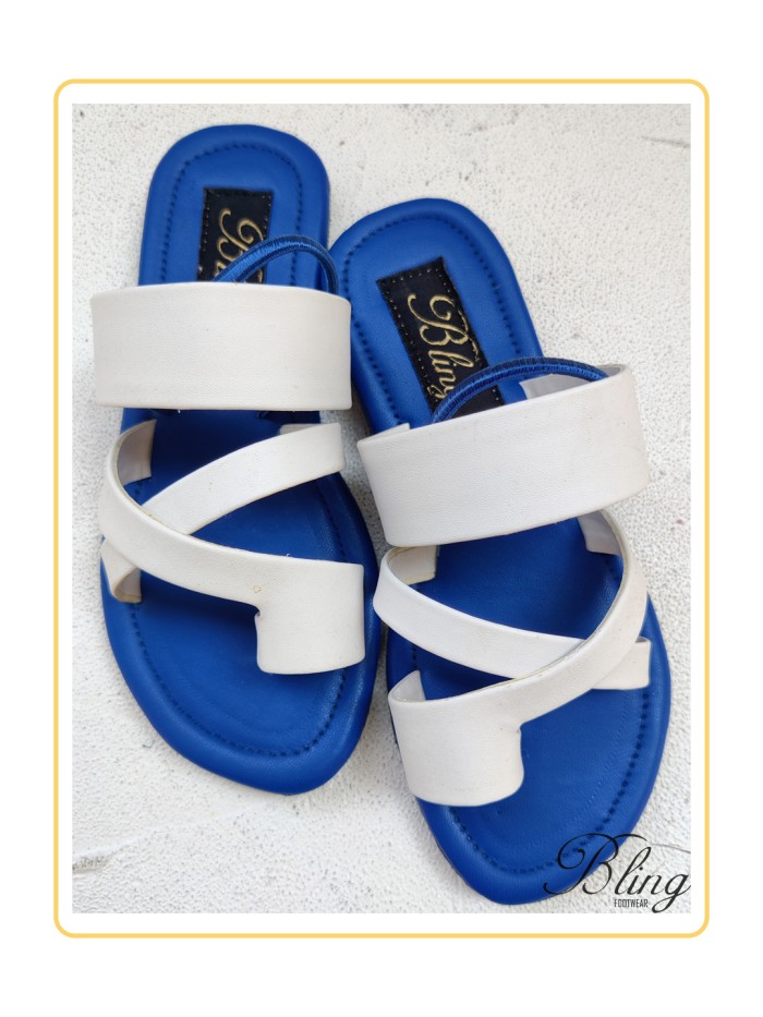 White and blue sandals