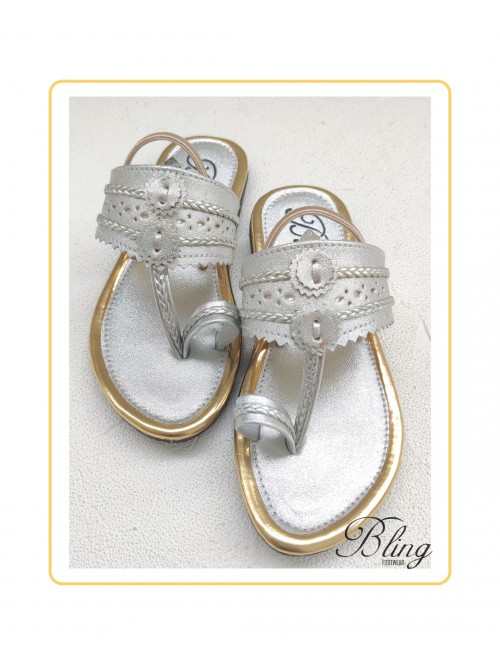 Silver gold shimmer kolhapuri