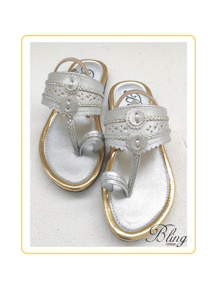 Silver gold shimmer kolhapuri