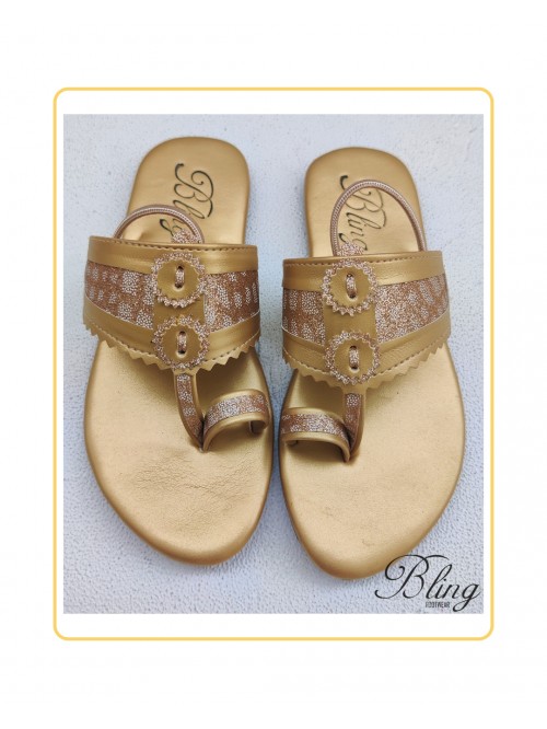 Golden glitter kolhapuri