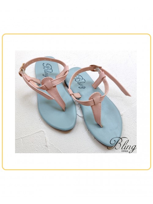 Blue pink sandals