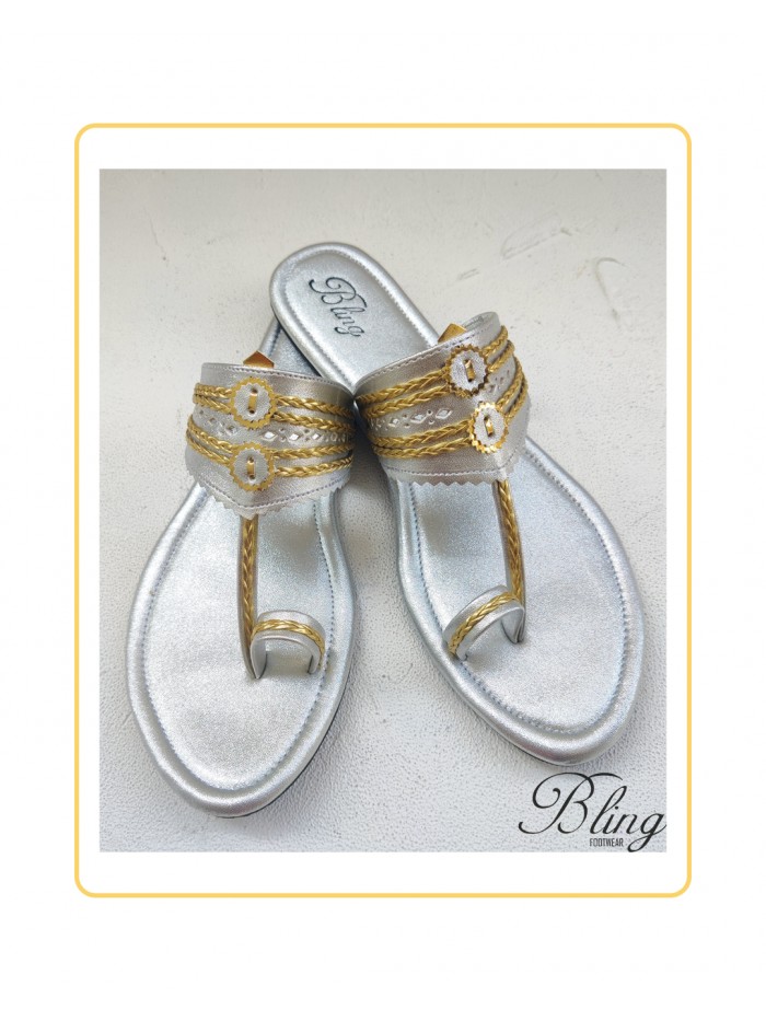 Silver shimmer kolhapuri