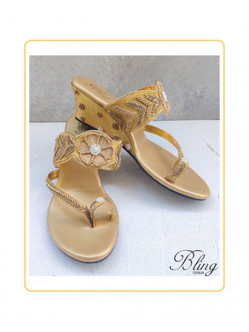Golden bridal heels