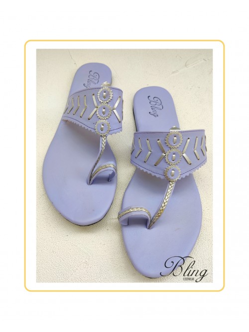 Lilac  silver kolhapuri 
