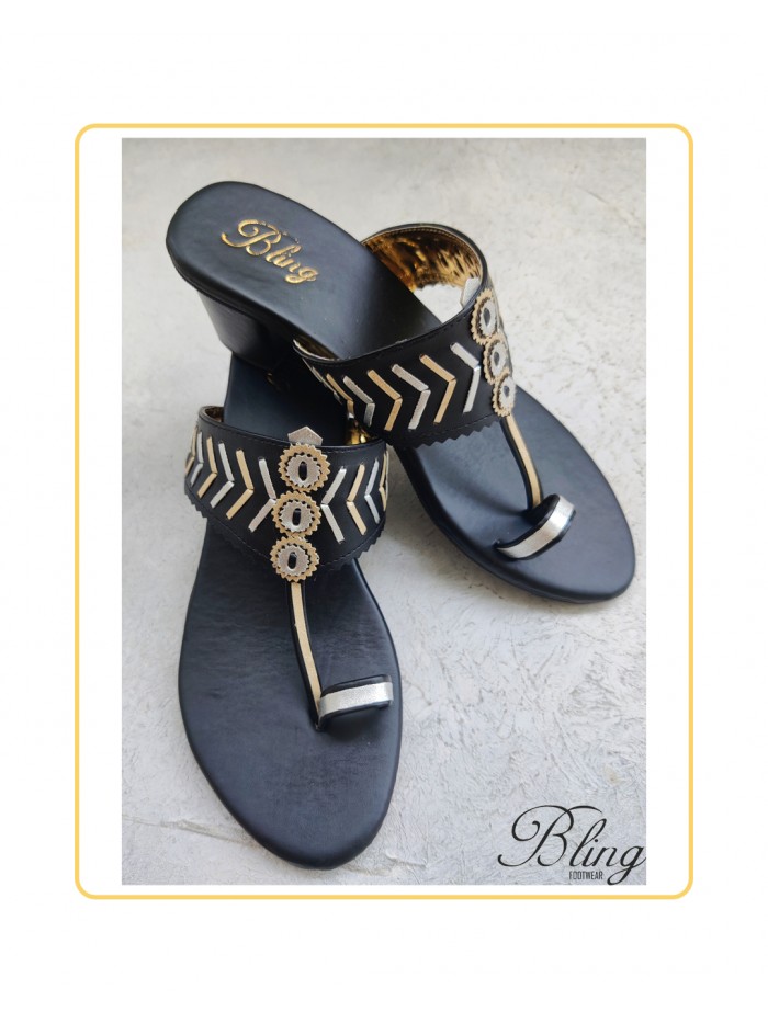 Black silver kolhapuri