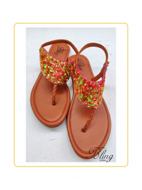 Multi color U sandals