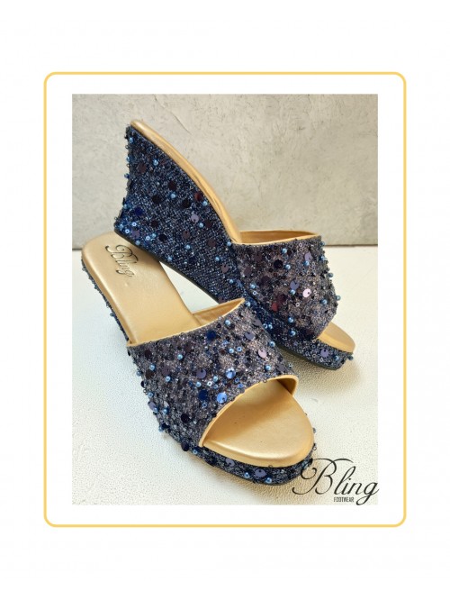 Night Blue sparkle wedges