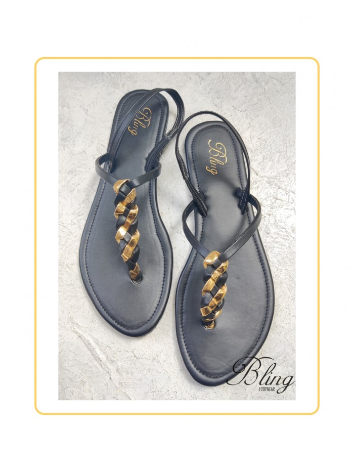 Black gold sandal