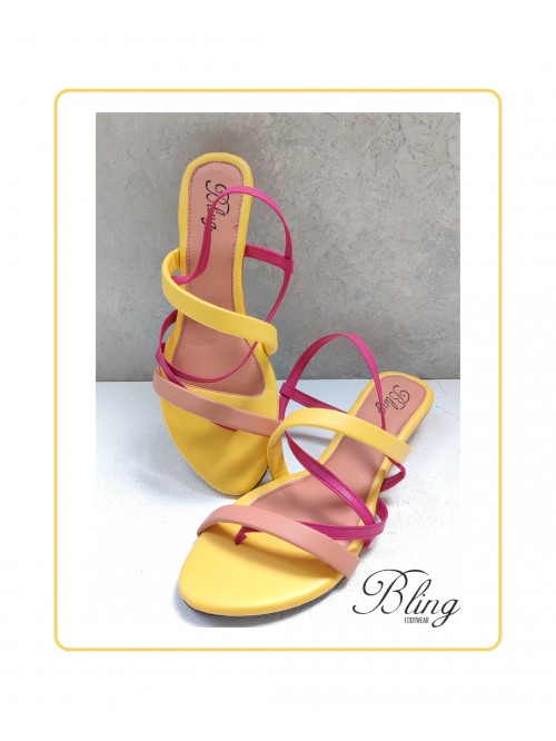 Yellow pink sandals