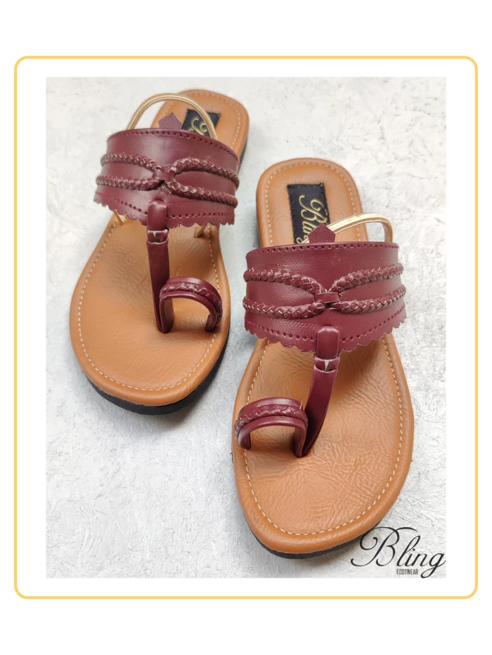 Maroon brown kolhapuri