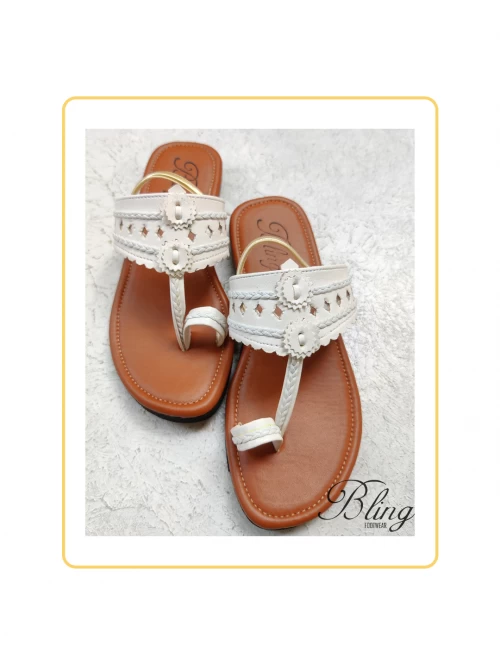 White brown kolhapuri