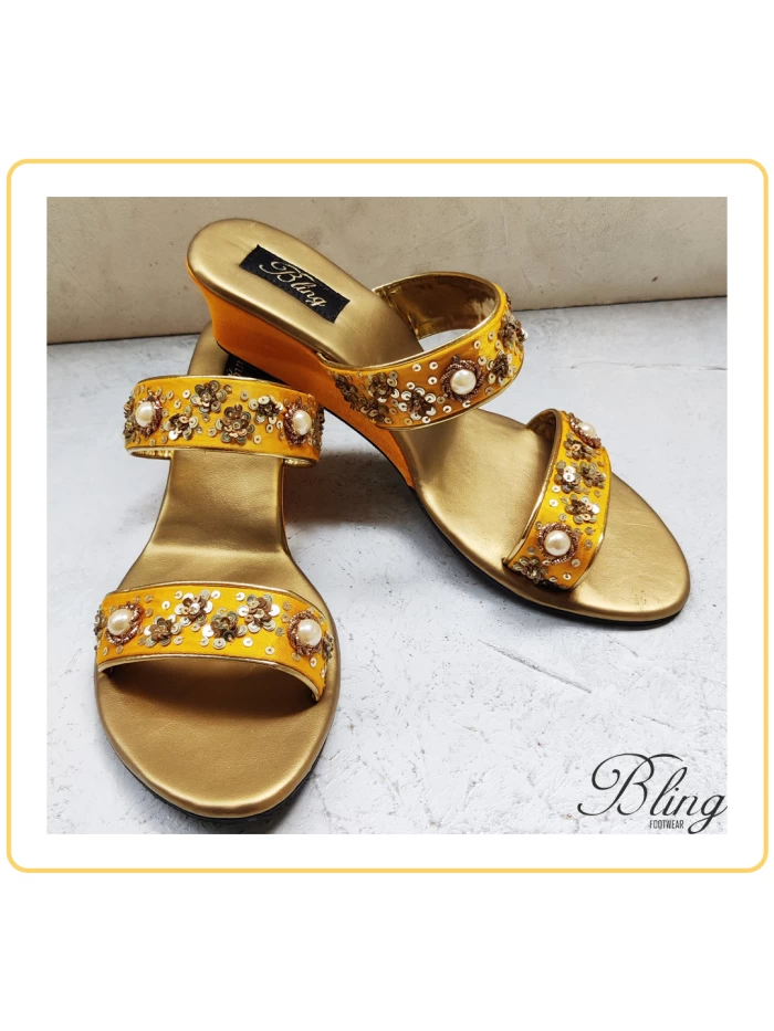 Yellow moti work wedges