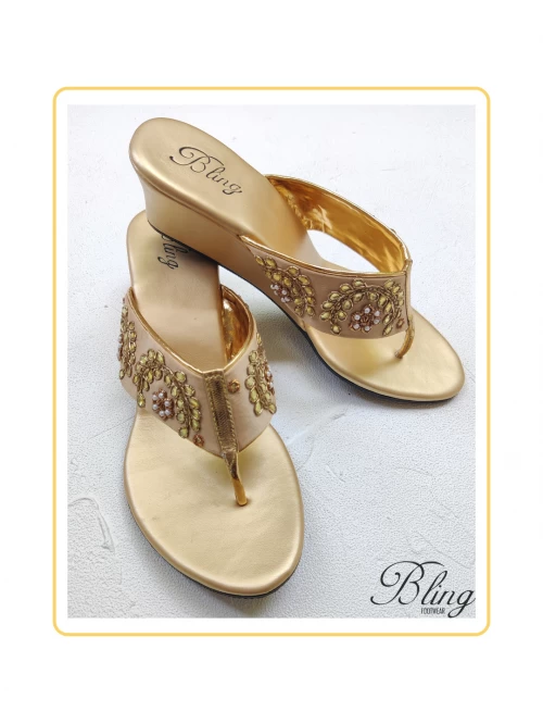 Golden kundan wedges